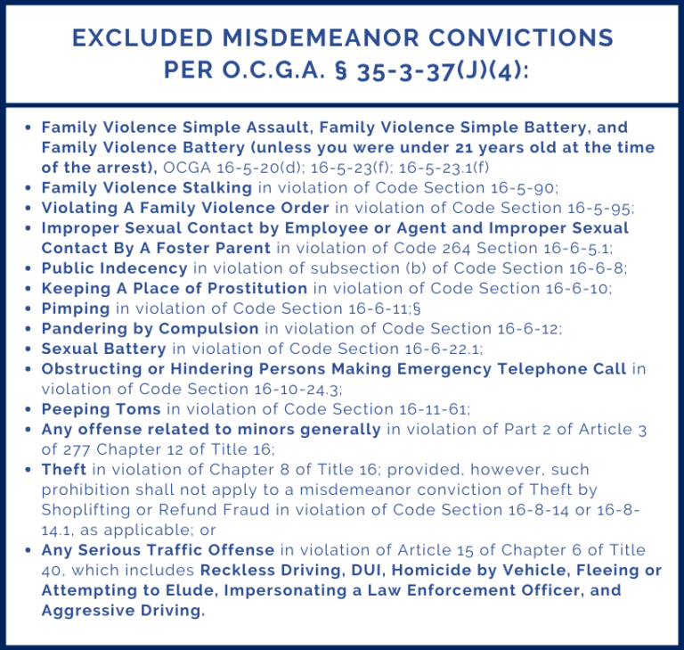 MISDEMEANOR ARREST RECORD RESTRICTION DeKalb Solicitor General